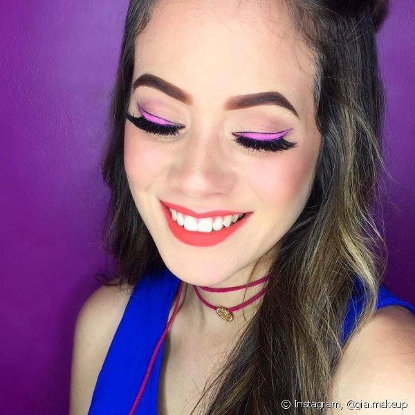 Quanto mais afiado o tra?o, mais bonito e destacado o carton liner ficar? na maquiagem (Foto: Instagram @gia.makeup)